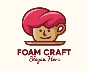 Foam - Lady Coffee Cup logo design