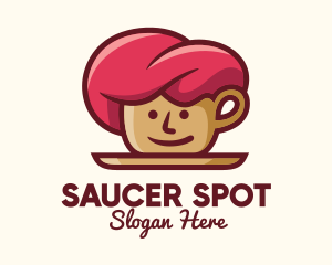 Saucer - Lady Coffee Cup logo design