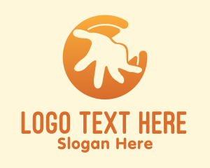 Child Services - Orange Kid Hand logo design