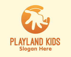 Orange Kid Hand  logo design