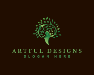 Tree Nature Woman logo design