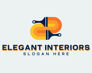 Interior Designer Painting Paintbrush logo design