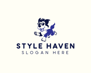 Shelter - Cool Sunglasses Dog logo design