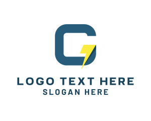 Power Plant - Lightning Bolt Letter G logo design