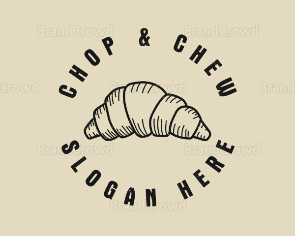 Retro Croissant Bakery Logo