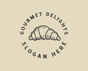 Retro Croissant Bakery logo design