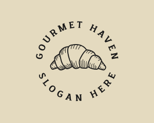 Retro Croissant Bakery logo design