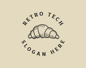 Retro Croissant Bakery logo design