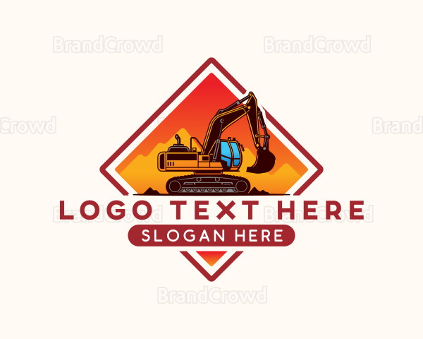 Excavator Digger Machinery Logo