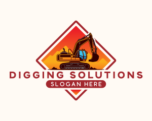 Excavator Digger Machinery logo design