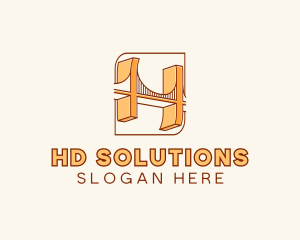 Bridge Structure Letter H logo design