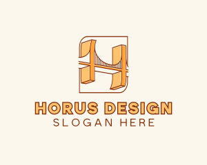 Bridge Structure Letter H logo design