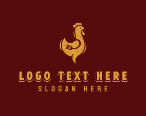 Roasting - Grilled Chicken BBQ logo design