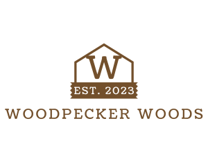 Wood House Cabin logo design