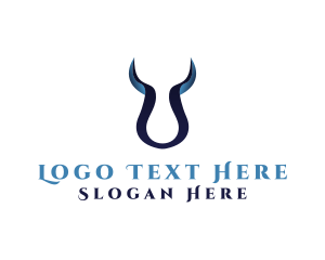 Livestock - Buffalo Horns Letter U logo design