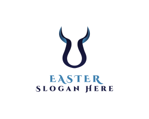 Buffalo Horns Letter U Logo