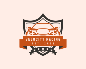 Racing Car Shield logo design