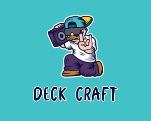 Deck - Boombox Hip Hop Dude logo design