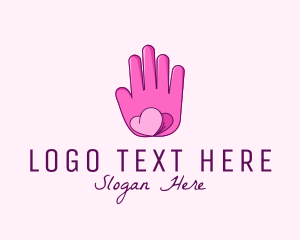 Love - Pink Lovely Butterfly Hand logo design