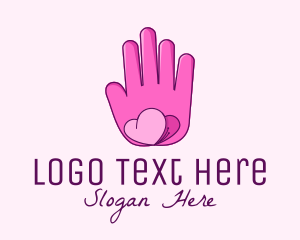 Lovely - Pink Lovely Butterfly Hand logo design