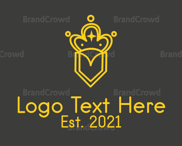 Golden Crown Line Art Logo
