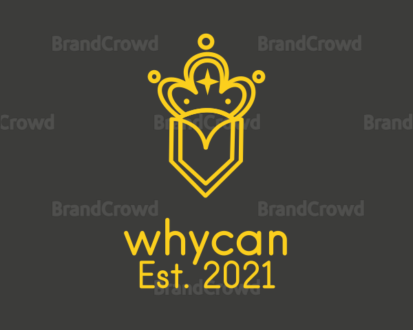 Golden Crown Line Art Logo