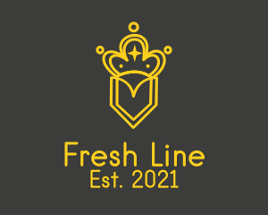 Golden Crown Line Art  logo design