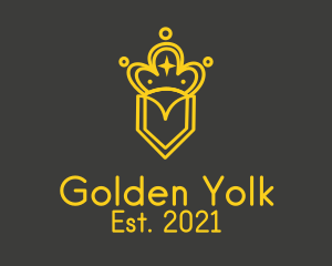 Golden Crown Line Art  logo design