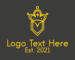 Royalty - Golden Crown Line Art logo design