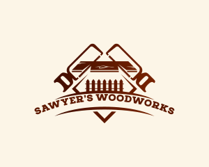 Carpentry Hacksaw Woodwork logo design