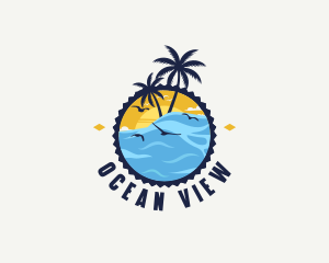 Beach Tropical Vacation logo design