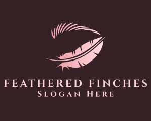 Pink Feather Eyelash logo design