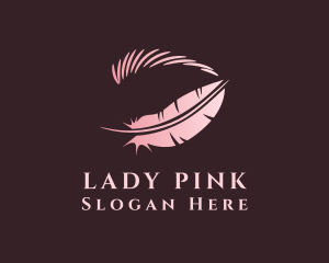 Pink Feather Eyelash logo design