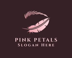 Pink Feather Eyelash logo design