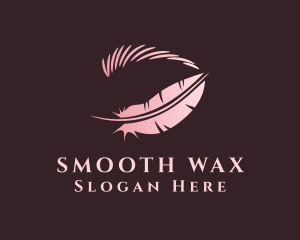 Pink Feather Eyelash logo design