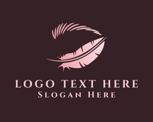 Pink Feather Eyelash Logo