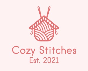 Pink House Crochet  logo design