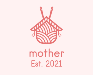 Knitter - Pink House Crochet logo design