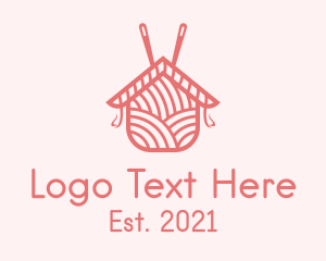 Wool - Pink House Crochet logo design