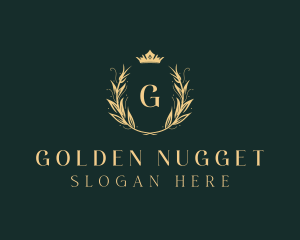 Golden Crown Wreath logo design