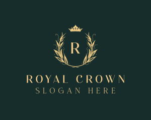 Golden Crown Wreath logo design