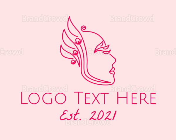 Phoenix Lady Line Art Logo