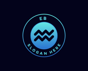 Emblem - Aquarius Zodiac Sign logo design