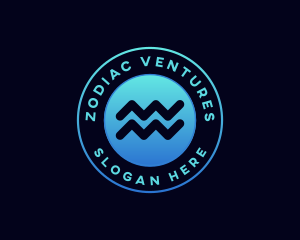 Aquarius Zodiac Sign logo design