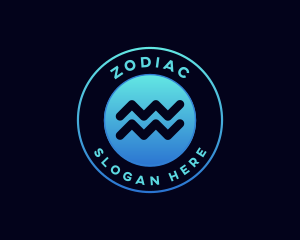 Aquarius Zodiac Sign logo design