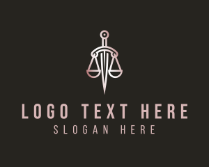 Notary - Justice Scale Dagger logo design