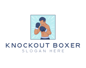 Boxer - Male Boxing Sport logo design