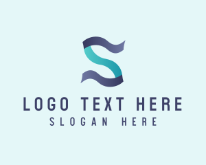 App - Modern Digital Letter S Ribbon logo design