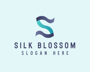 Modern Digital Letter S Ribbon logo design