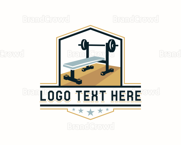 Gym Barbell Bodybuilding Logo